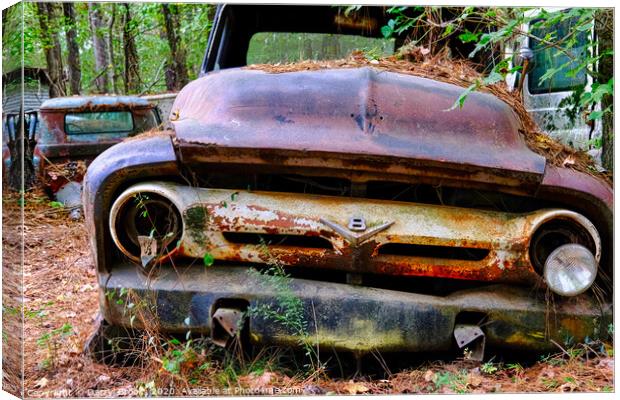 Old Rusty V8 Canvas Print by Darryl Brooks