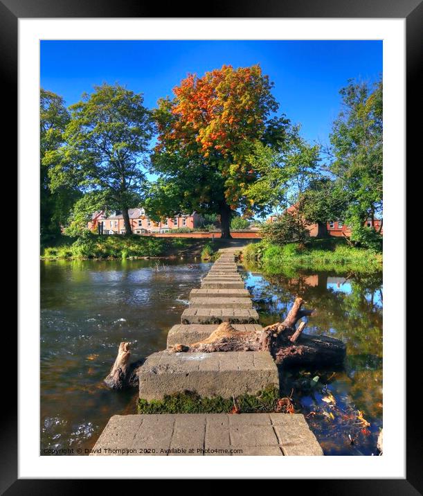 Morpeth Stepping Stones Northumberland Framed Mounted Print by David Thompson