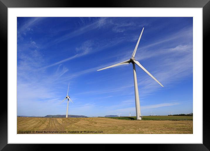 Wind farm Framed Mounted Print by Pawel Burdzynski