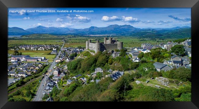 Harlech Castle and Town Framed Print by David Thurlow