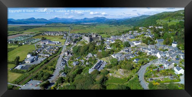 Harlech Castle and Town Framed Print by David Thurlow