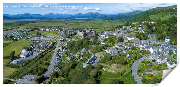 Harlech Castle and Town Print by David Thurlow