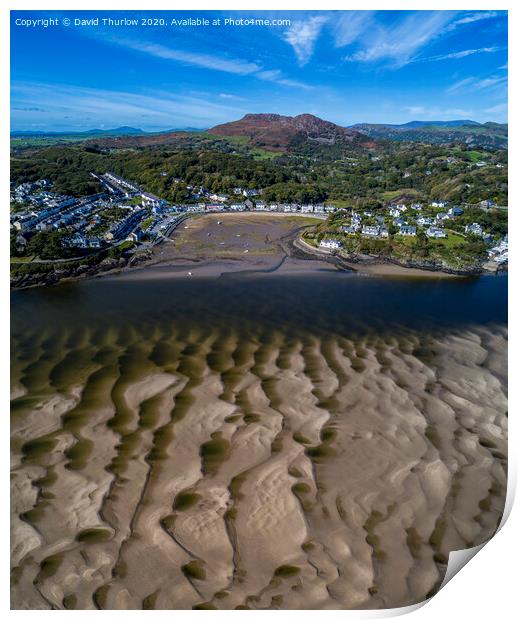 Patterns in the sand off Borth y Gest. Print by David Thurlow