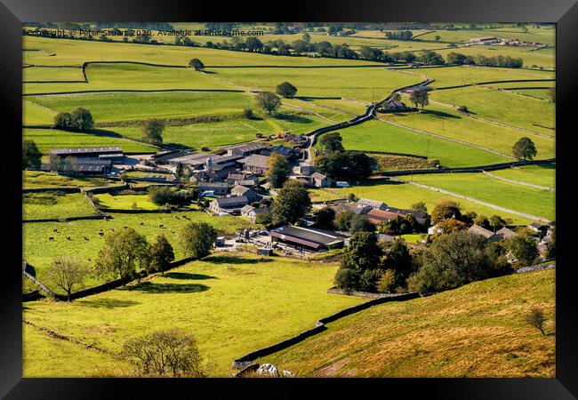 Feizor from Smearsett Scar in the Yorkshire Dales Framed Print by Peter Stuart