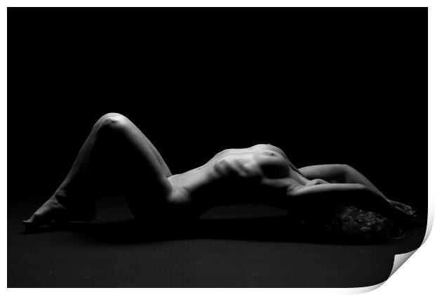 nude woman bodyscape Print by Alessandro Della Torre