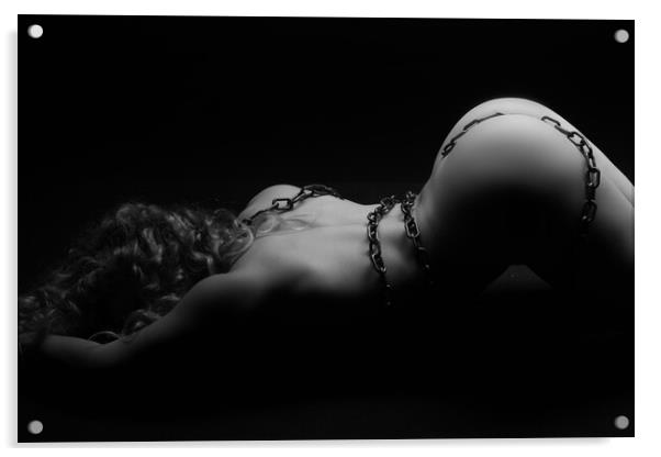 Nude bodyscape bondage Acrylic by Alessandro Della Torre