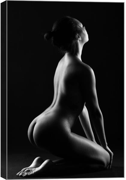 nude woman sitting down Canvas Print by Alessandro Della Torre