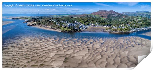 Borth y gest, patterns in the sand. Print by David Thurlow