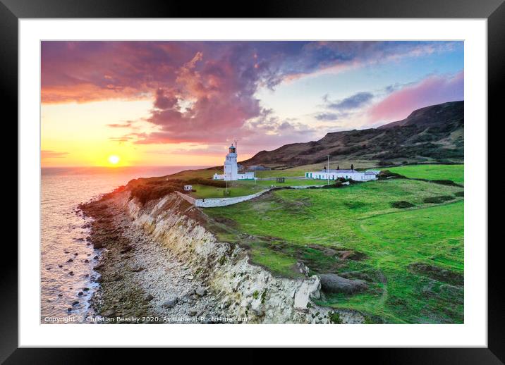 St Catherines Lighthouse Framed Mounted Print by Christian Beasley