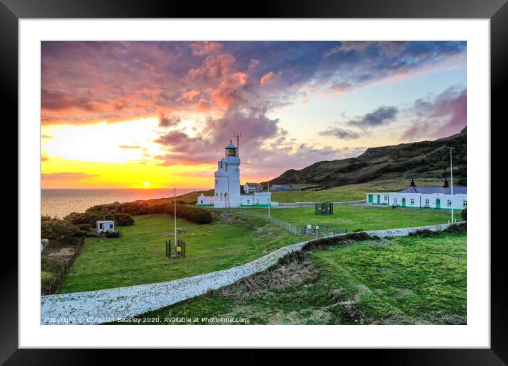 St Catherines Lighthouse Framed Mounted Print by Christian Beasley