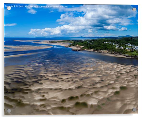 Borth y Gest, patterns in the sand. Acrylic by David Thurlow