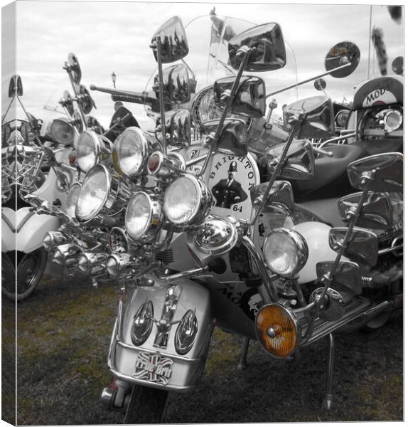  Mods Scooters Canvas Print by Beryl Curran