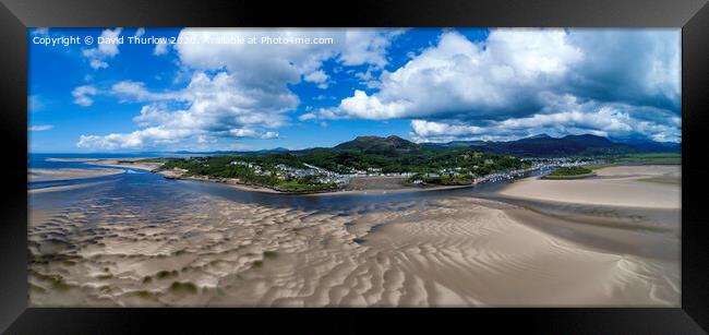 Borth y Gest, patterns in the sand. Framed Print by David Thurlow