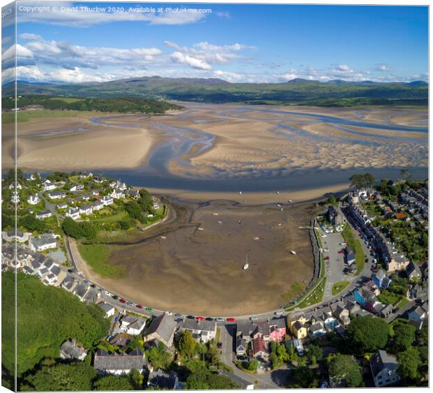 The idyllic harbour of Borth y Gest Canvas Print by David Thurlow