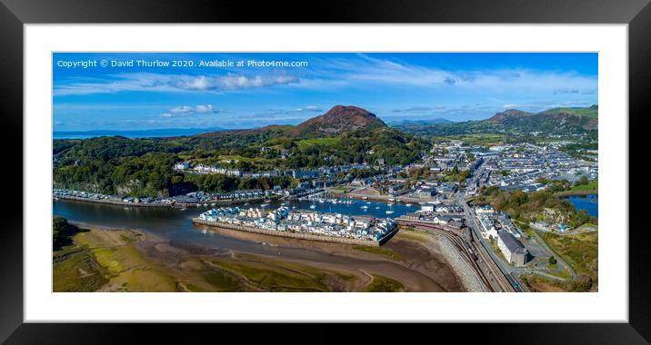 The idyllic harbour town of Porthmadog, gateway to Framed Mounted Print by David Thurlow