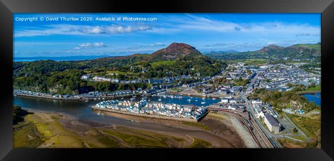 The idyllic harbour town of Porthmadog, gateway to Framed Print by David Thurlow