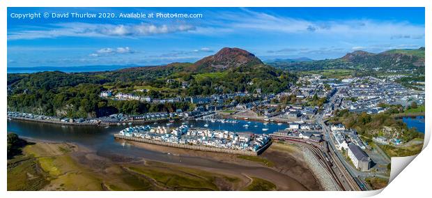 The idyllic harbour town of Porthmadog, gateway to Print by David Thurlow