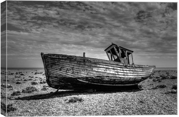 Dungeness Boat Days gone By Canvas Print by Chris Thaxter
