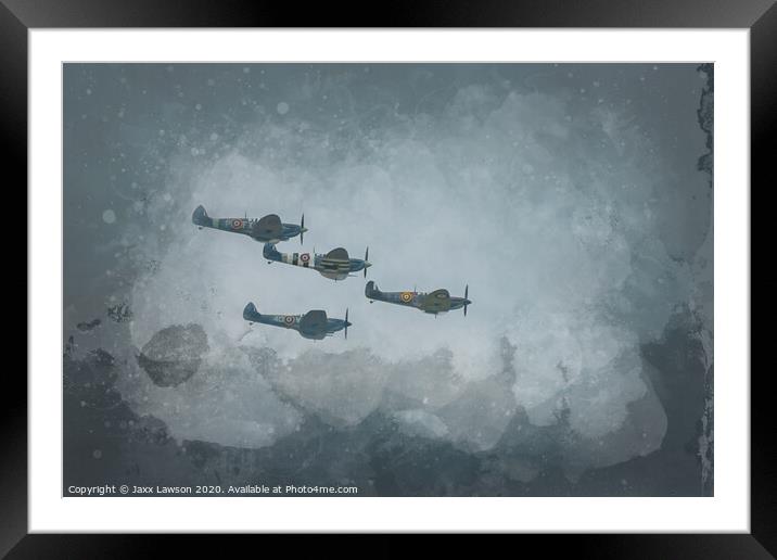 Spitfires over Goosepool Framed Mounted Print by Jaxx Lawson