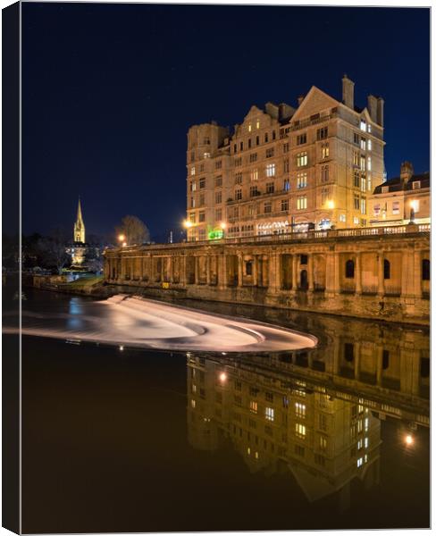 Bath Weir and roman reflections  Canvas Print by Dean Merry