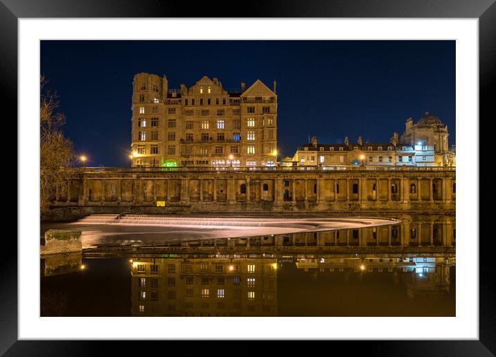 Pulteney Bridge, Bath Weir Framed Mounted Print by Dean Merry