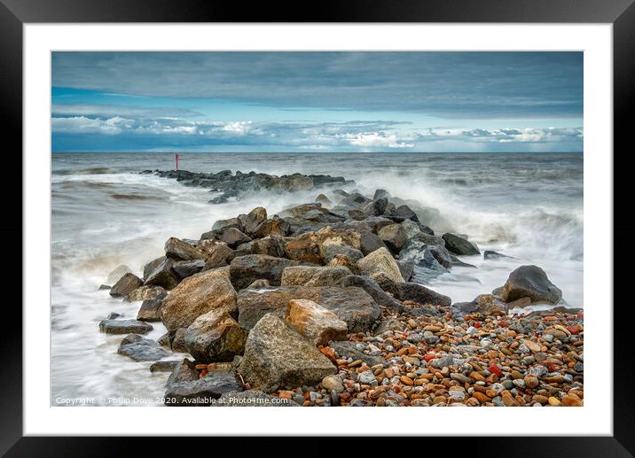 Skinningrove Sea Defences Framed Mounted Print by Phillip Dove LRPS