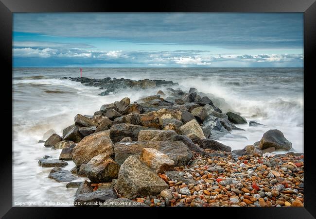 Skinningrove Sea Defences Framed Print by Phillip Dove LRPS