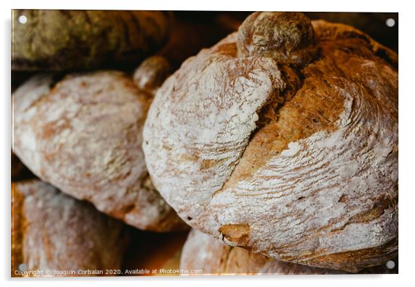 Mediterranean traditional handmade round breads Acrylic by Joaquin Corbalan