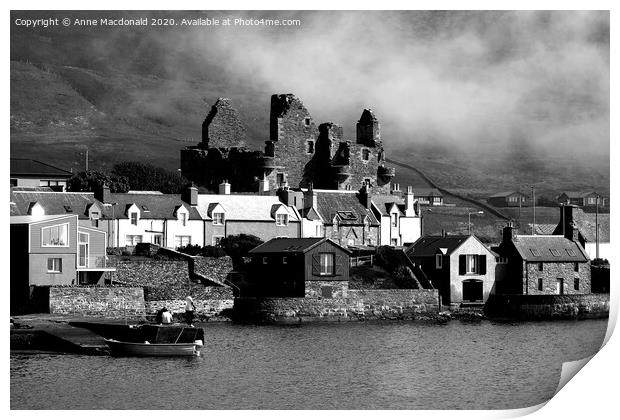 Mist Over Scalloway Castle, Shetland. Print by Anne Macdonald