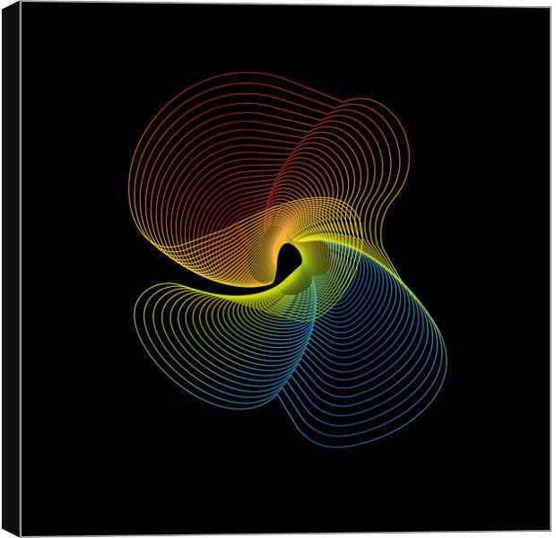 Gradient colorful abstract shape on black background Canvas Print by Arpad Radoczy