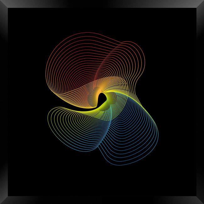 Gradient colorful abstract shape on black background Framed Print by Arpad Radoczy