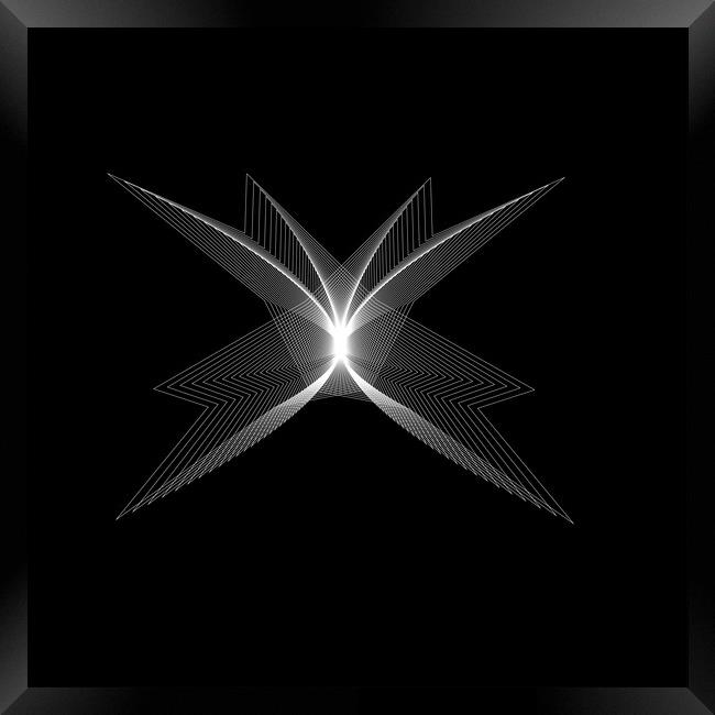 Abstract white logotype shape, vector image on zhe black background Framed Print by Arpad Radoczy