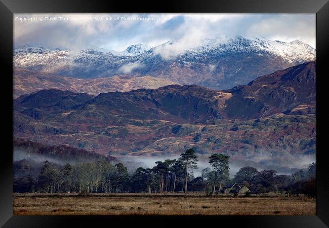 From fields to mountains Framed Print by David Thurlow