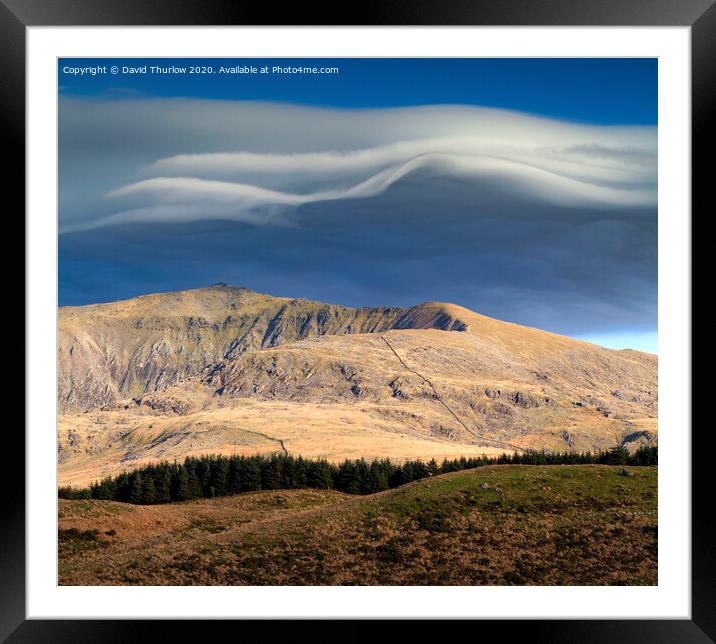 Lenticular Clouds above Snowdon Framed Mounted Print by David Thurlow