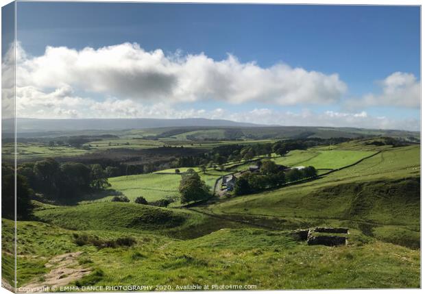 View from Hadrian's Wall, Northumberland Canvas Print by EMMA DANCE PHOTOGRAPHY