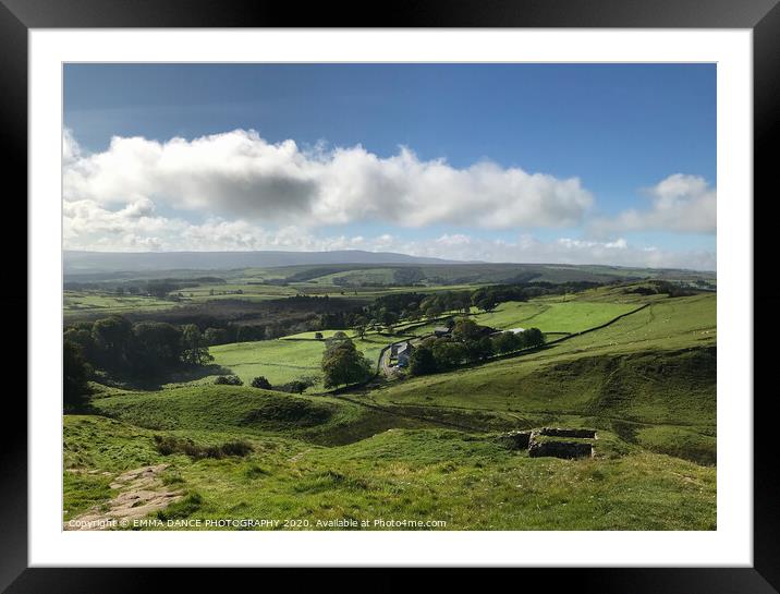 View from Hadrian's Wall, Northumberland Framed Mounted Print by EMMA DANCE PHOTOGRAPHY