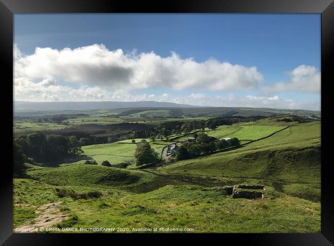 View from Hadrian's Wall, Northumberland Framed Print by EMMA DANCE PHOTOGRAPHY