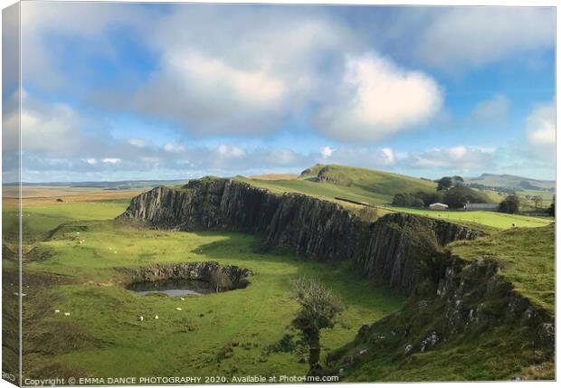 Walltown Crag, Hadrian's Wall, Northumberland Canvas Print by EMMA DANCE PHOTOGRAPHY
