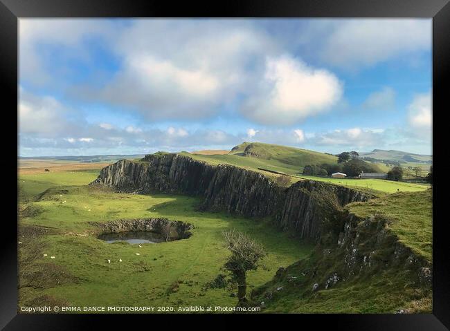 Walltown Crag, Hadrian's Wall, Northumberland Framed Print by EMMA DANCE PHOTOGRAPHY