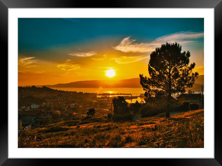 Tranquil Sunset Over Galician Village Framed Mounted Print by Jesus Martínez