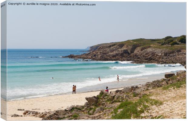 Trez Goarem beach in Esquibien Canvas Print by aurélie le moigne