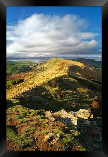 The Great Ridge from Back Tor Framed Print by Darren Galpin