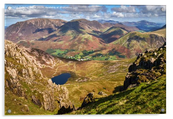 Lake District Landscape Acrylic by Peter Jones