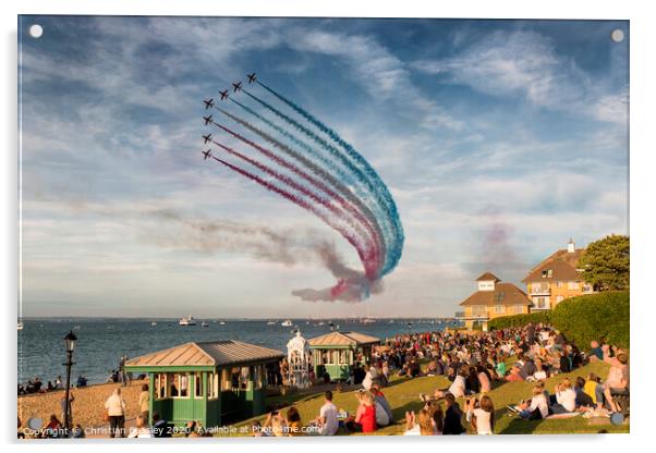 Red Arrows display at Cowes Week Acrylic by Christian Beasley