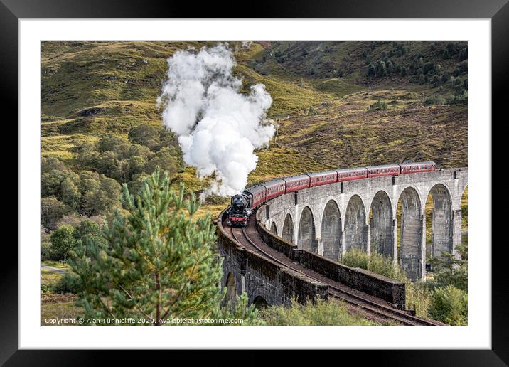 The Jacobite steam train Framed Mounted Print by Alan Tunnicliffe