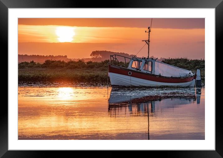 Sunset at the Staithe Framed Mounted Print by Gary Pearson