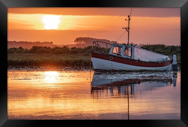 Sunset at the Staithe Framed Print by Gary Pearson