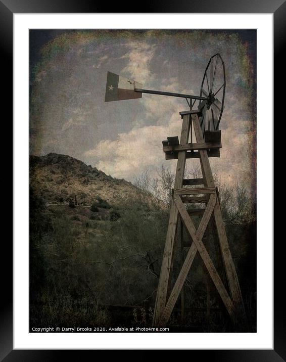 Windmill Framed Mounted Print by Darryl Brooks