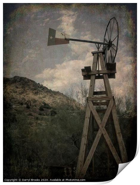 Windmill Print by Darryl Brooks
