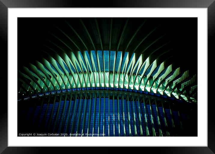 Geometric and colorful shapes of a roof Framed Mounted Print by Joaquin Corbalan
